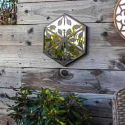 Hexagonal Laser Cut Outdoor Mirror 35cm - Black -Green Decor Hub Sales Store 13981007 7105005835377797