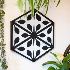 Hexagonal Laser Cut Outdoor Mirror 35cm - Black -Green Decor Hub Sales Store 13981007 7935005835323161