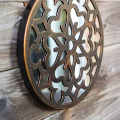 Round Laser Cut Outdoor Mirror 35cm - Bronze 12 Round Laser Cut Outdoor Mirror 35cm - Bronze -Green Decor Hub Sales Store 13981008 1435005835489778