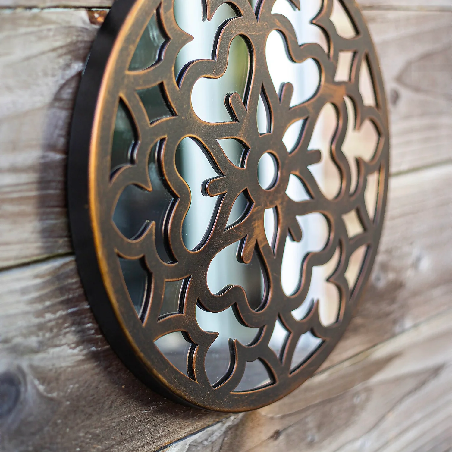 Round Laser Cut Outdoor Mirror 35cm - Bronze 7 Round Laser Cut Outdoor Mirror 35cm - Bronze - Image 5