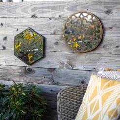 Round Laser Cut Outdoor Mirror 35cm - Bronze 13 Round Laser Cut Outdoor Mirror 35cm - Bronze -Green Decor Hub Sales Store 13981008 1935005835535414