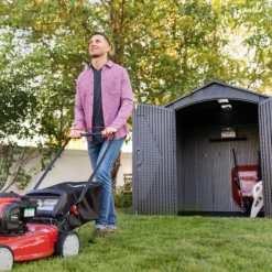 Lifetime 7x7ft Outdoor Storage Shed - Rough-Cut Grey -Green Decor Hub Sales Store 13997403 1125000054921586