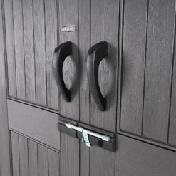 Lifetime 7x7ft Outdoor Storage Shed - Rough-Cut Grey -Green Decor Hub Sales Store 13997403 1835000055142995