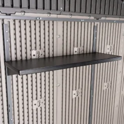 Lifetime 7x7ft Outdoor Storage Shed - Rough-Cut Grey -Green Decor Hub Sales Store 13997403 5775000055102387