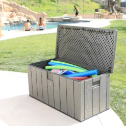 LIFETIME 568L Outdoor Storage Deck Box - Rough-Cut Brown -Green Decor Hub Sales Store 13997406 2834999835394333