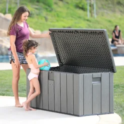 LIFETIME 568L Outdoor Storage Deck Box - Rough-Cut Brown -Green Decor Hub Sales Store 13997406 4594999835252322