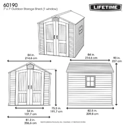 Lifetime 7x7ft Outdoor Storage Shed - Beige -Green Decor Hub Sales Store 13997407 1584999834797558