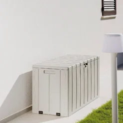 Toomax Bravo Garden Storage Box 270L - Warm Grey -Green Decor Hub Sales Store 13997481 1325004537305337