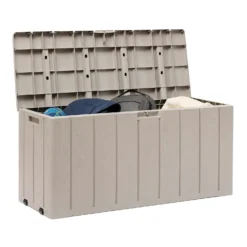 Toomax Bravo Garden Storage Box 270L - Warm Grey -Green Decor Hub Sales Store 13997481 5245004537169884