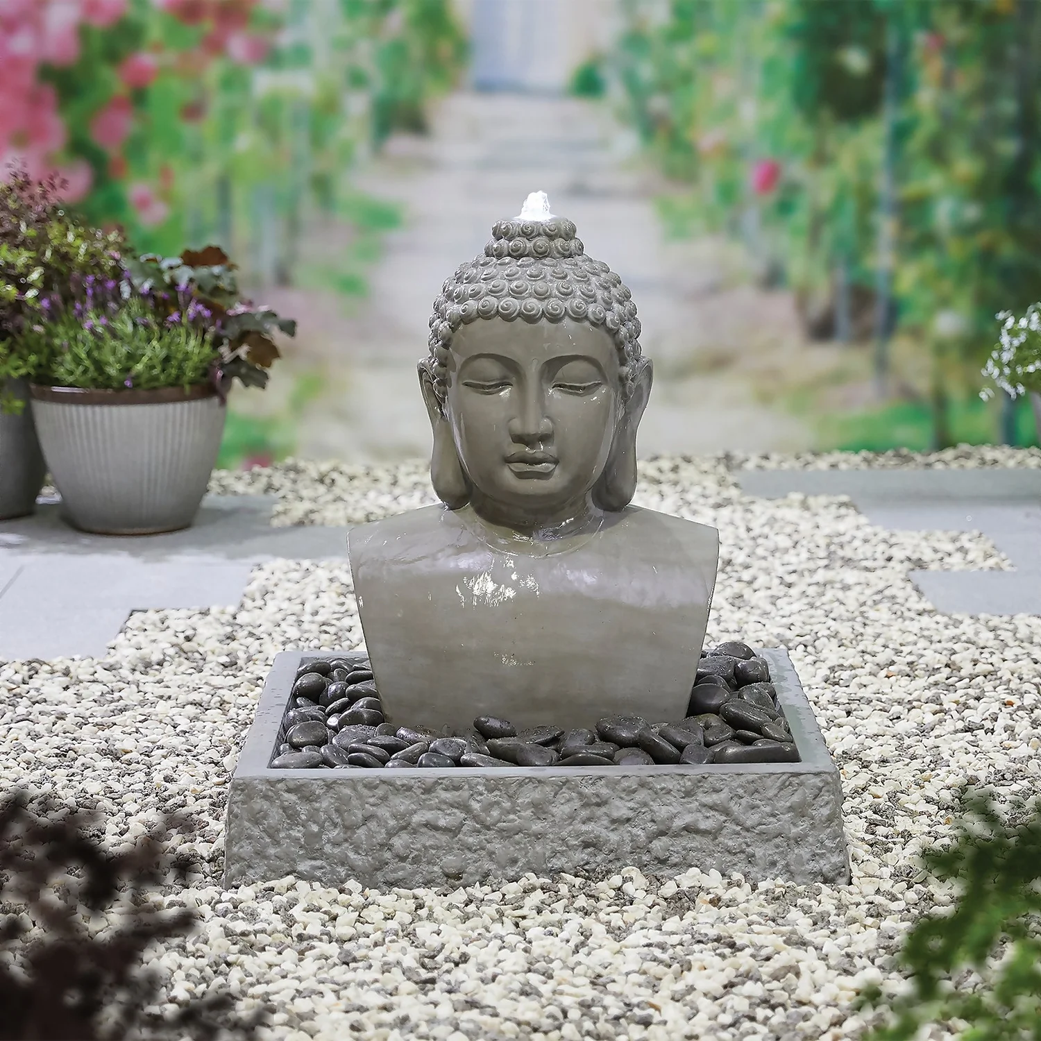 Stylish Fountain Lotus Buddha Water Feature With LEDs 5 Stylish Fountain Lotus Buddha Water Feature With LEDs - Image 3